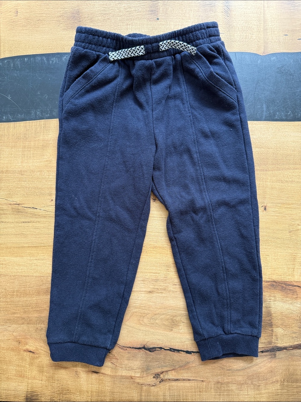 dip Kids Black Jogger Sweatpants with Patterned Drawstring